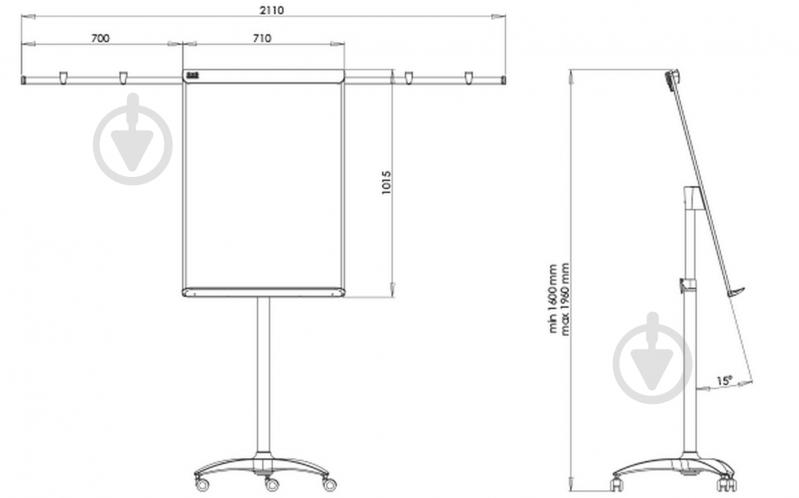 Флипчарт мобильный Office Pro Mobile 100х70 см Grey - фото 7