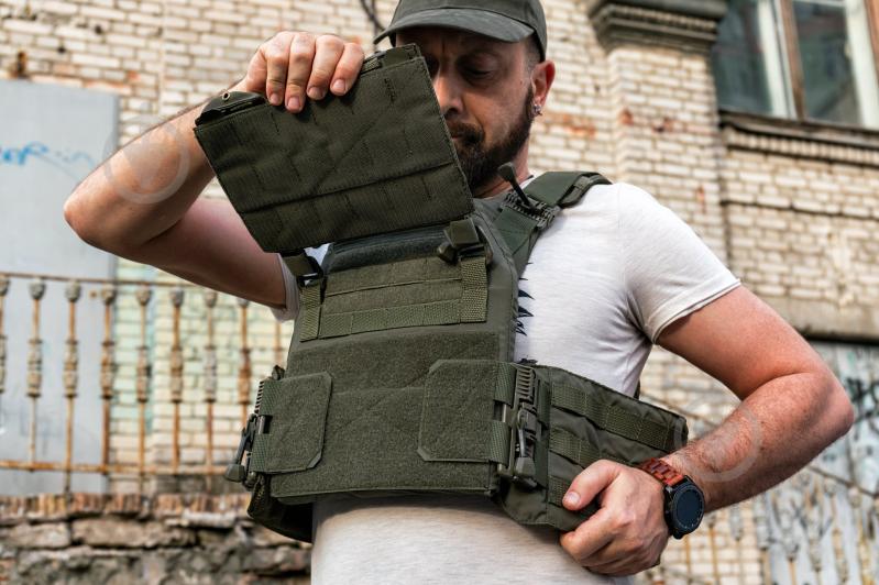 Плитоноска UKRTAC с системой быстрого сброса (Khaki), ткань Cordura 500 - фото 7