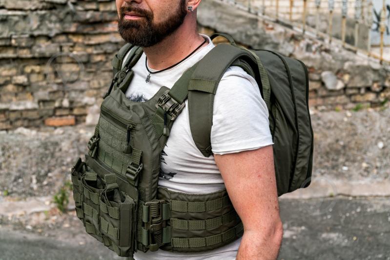 Плитоноска UKRTAC с системой быстрого сброса (Khaki), ткань Cordura 500 - фото 8