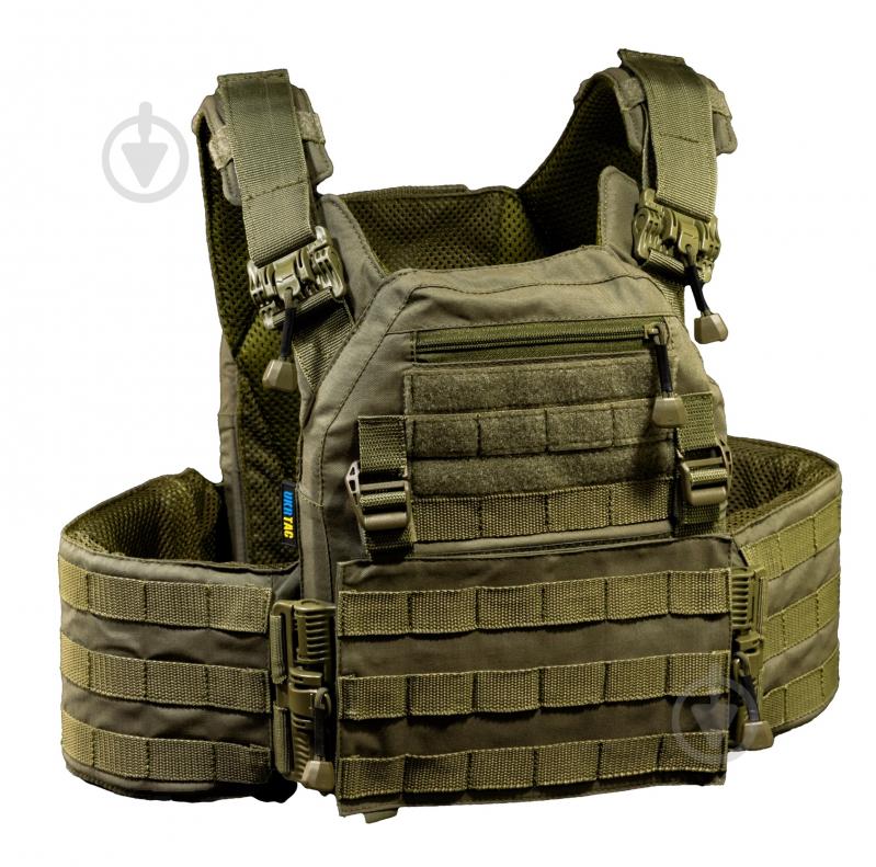 Плитоноска UKRTAC с системой быстрого сброса (Khaki), ткань Cordura 500 - фото 1