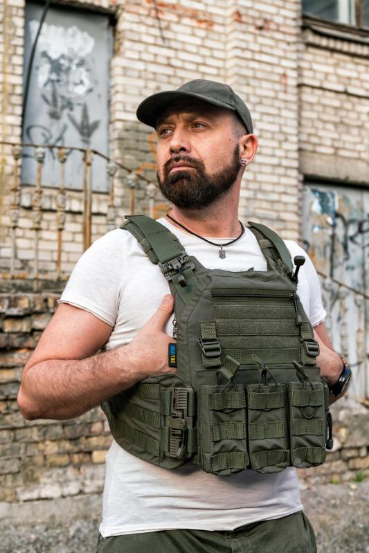 Плитоноска UKRTAC с системой быстрого сброса (Khaki), ткань Cordura 500 - фото 5