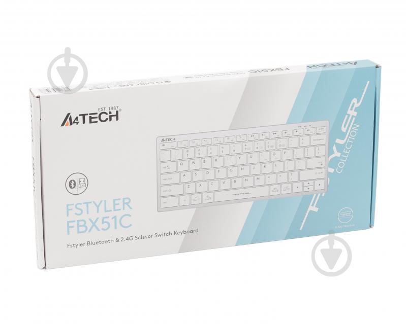 Клавіатура A4Tech (FBX51C (White)) Bluetooth/2.4 ГГц white - фото 7