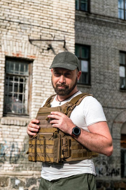 Плитоноска UKRTAC с системой быстрого сброса (Coyote), ткань Cordura 500 - фото 5