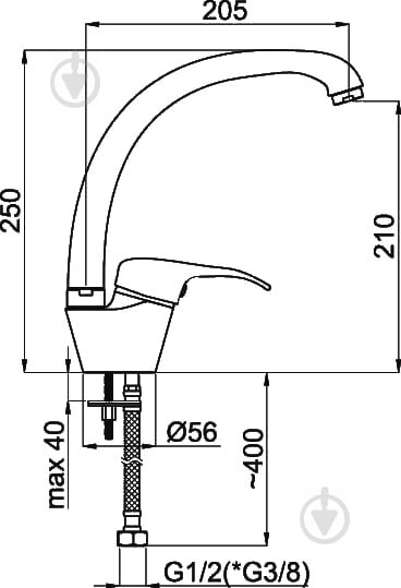 Смеситель для кухни Rubineta Prince Р-33 Р33001 - фото 4