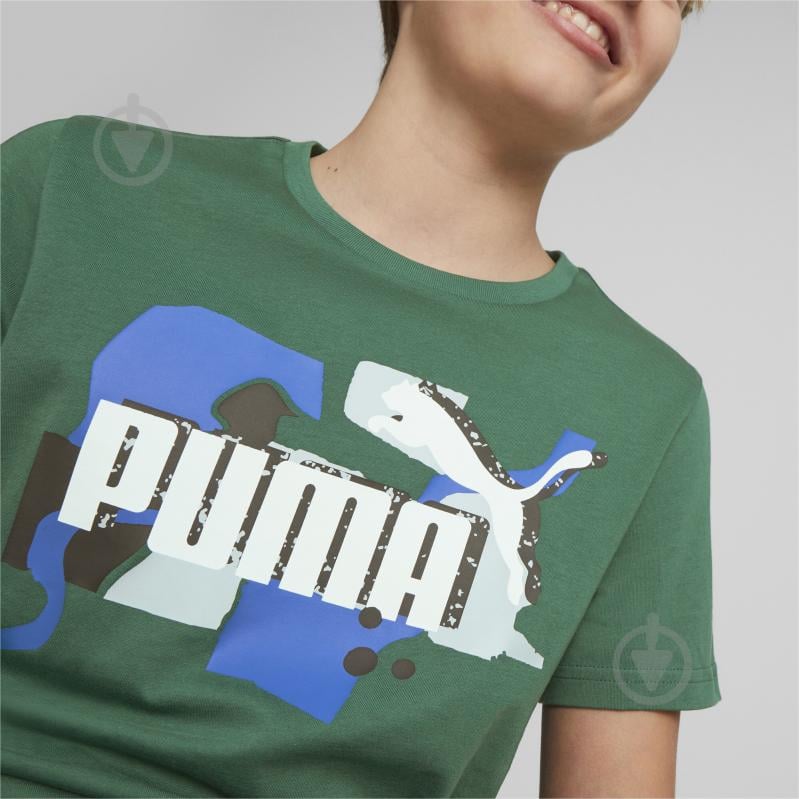 Футболка Puma ESS+ STREET ART LOGO TEE B 67327437 р.176 зелений - фото 4