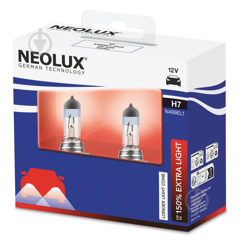 Автолампа галогенна Neolux PX26D Extra Light +150% H7 55 Вт 2 шт.(NEN499EL12SCB) - фото 1