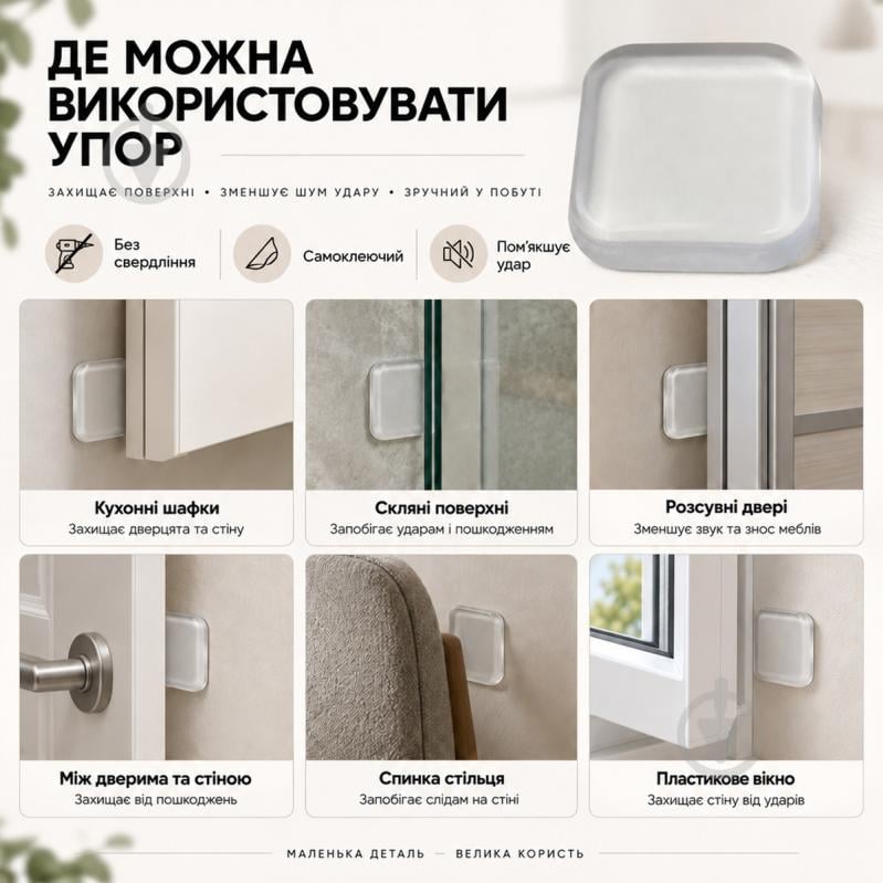 Стопор дверной самоклеящийся MVM M-4013 T прозрачный - фото 4 Стопор дверной самоклеящийся MVM M-4013 T прозрачный - фото 4