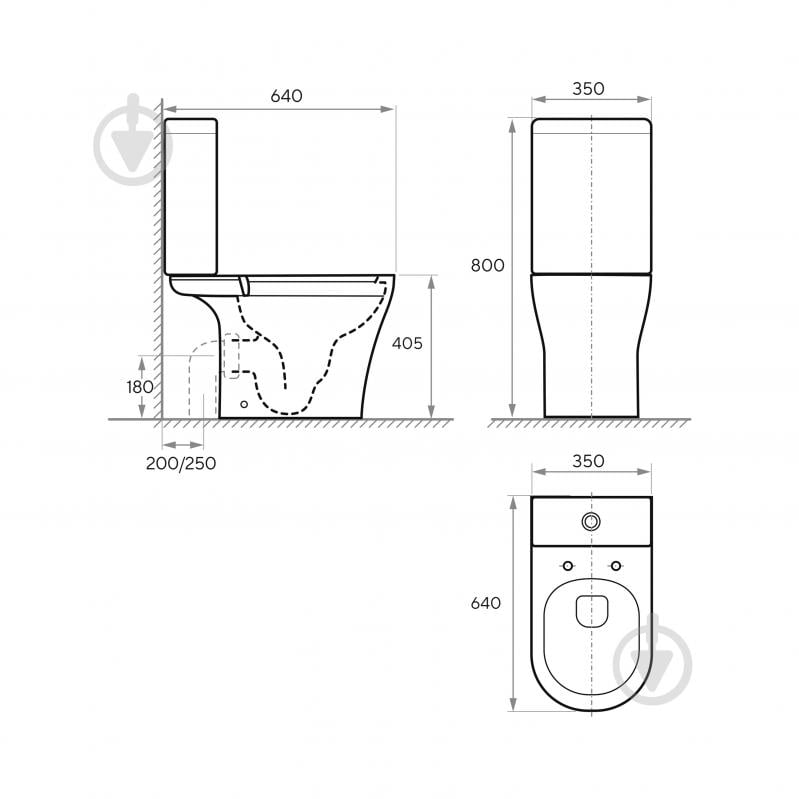 Унитаз-компакт Koller Pool STYLE комплект с сидением Soft-close + бачок (змив Tornado) - фото 2