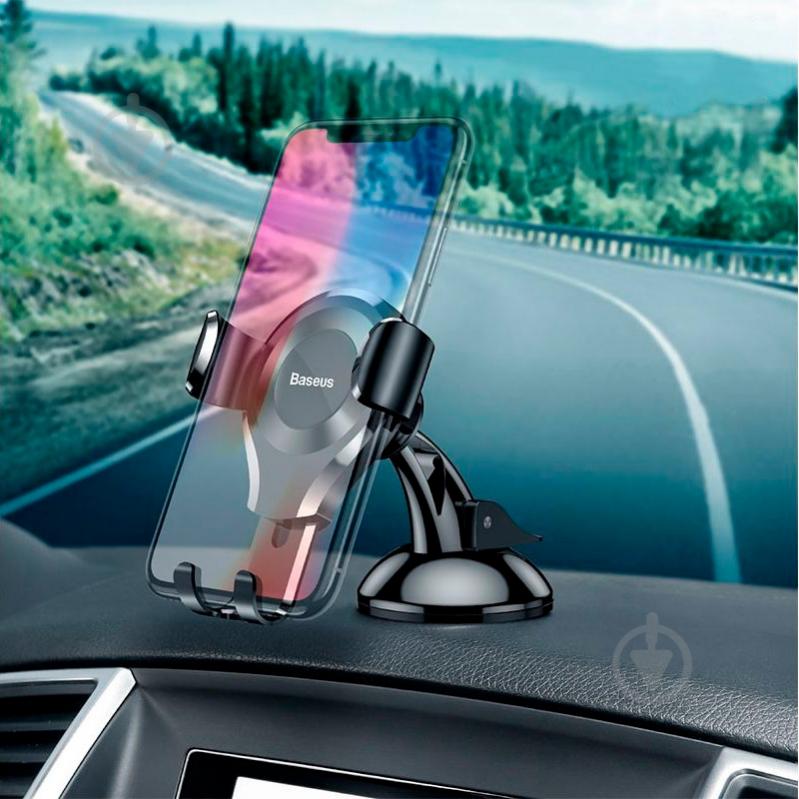Держатель для смартфона Car Mount BASEUS Osculum Gravity черный - фото 7