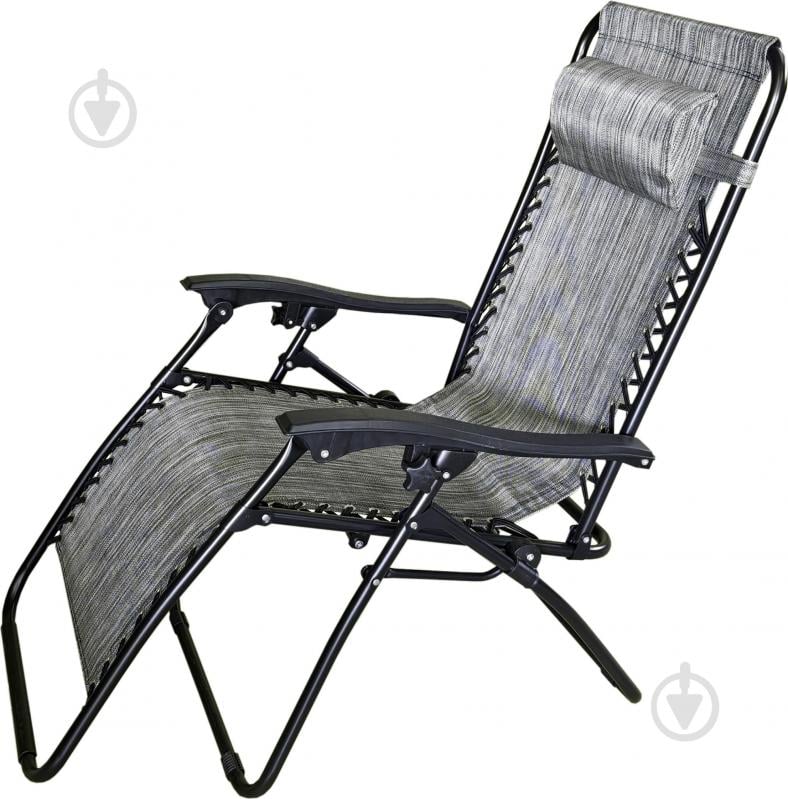 Крісло-шезлонг Indigo розкладне коричневий меланж 65x177 см - фото 2