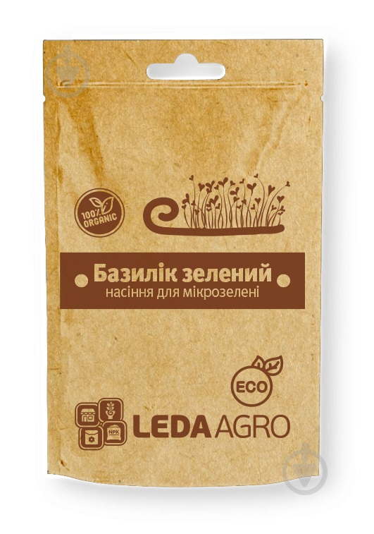 Набір для вирощування мікрозелені LedaAgro базилік зелений 5 г (4820119797518) - фото 1