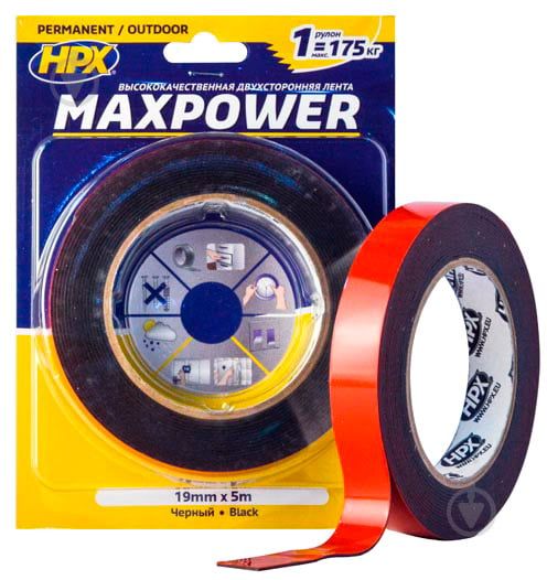 Монтажна двостороння стрічка HPX Maxpower Outdoor 19 мм x 5 м OT1905 (OT1905 ) - фото 1