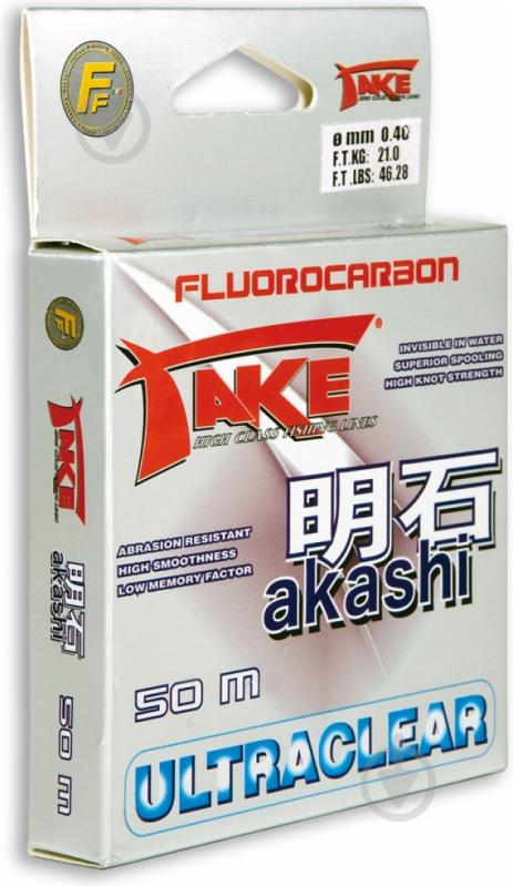 Леска  Lineaeffe Take Akashi Fluorocarbon 50м 0.1мм 2кг 3042110 - фото 1