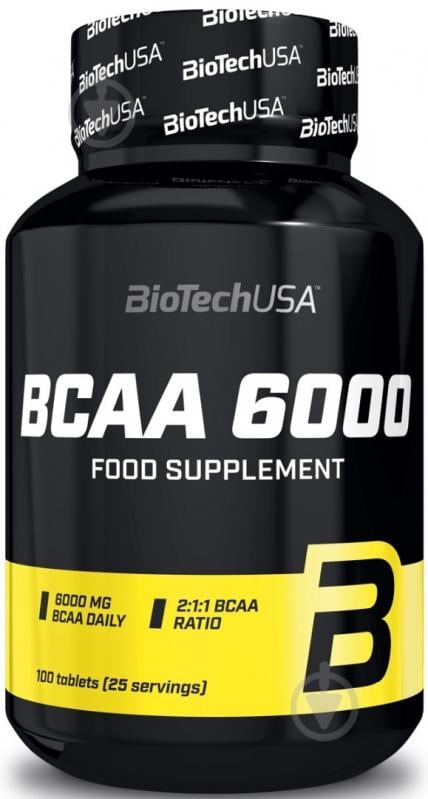 Амінокислотна суміш BioTechUSA BCAA 6000 без смаку 100 капс. 50 порц. - фото 1