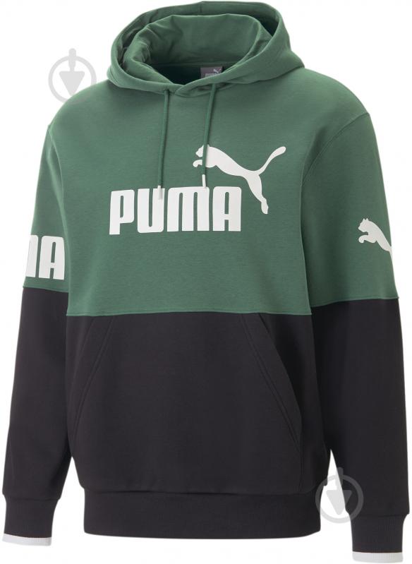 Джемпер Puma POWER COLORBLOCK HOODIE TR 67332537 р. L зелений - фото 1