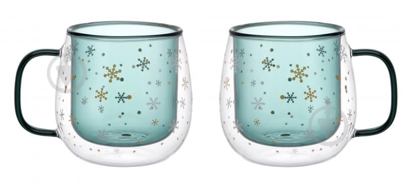 Набор чашек Vittora Северное сияние с двойным дном 2 шт., 350 мл - фото 1