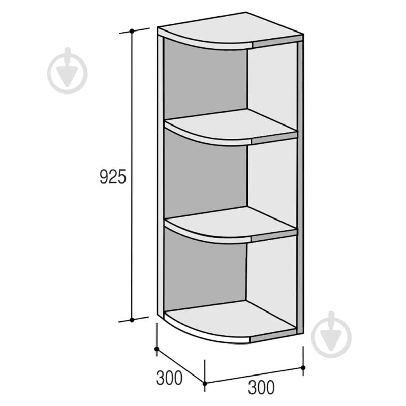 Шкаф верхний Руна МВР 300х925х300 мм белый/белый ROKO - фото 2