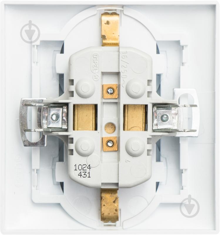 Розетка подвійна із заземленням Ospel Impresja 16 А 250 В без шторок білий - фото 3