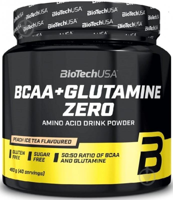 Аминокислоты BioTechUSA BCAA + Glutamine Zero ледяной чай 480 г - фото 1