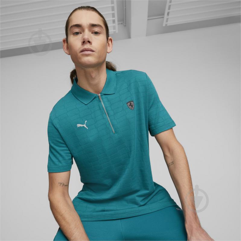 Поло Puma FERRARI STYLE JACQUARD POLO 53833105 р.L синій - фото 3