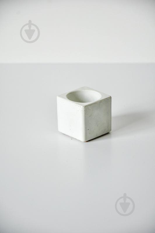 Подсвечник Декоративный "cube mini" белый бетон - фото 3 Подсвечник Декоративный "cube mini" белый бетон - фото 3