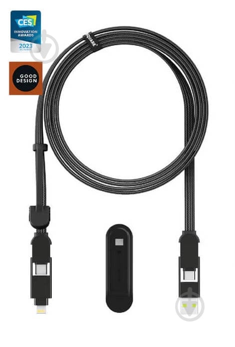 Кабель Rolling Square 6 в 1 inCharge XL 3 м черный (XLL01R) - фото 1 Кабель Rolling Square 6 в 1 inCharge XL 3 м черный (XLL01R) - фото 1