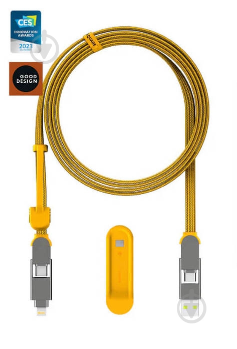 Кабель Rolling Square 6 в 1 inCharge XL 3 м жовтий (XLL03R) - фото 1 Кабель Rolling Square 6 в 1 inCharge XL 3 м жовтий (XLL03R) - фото 1