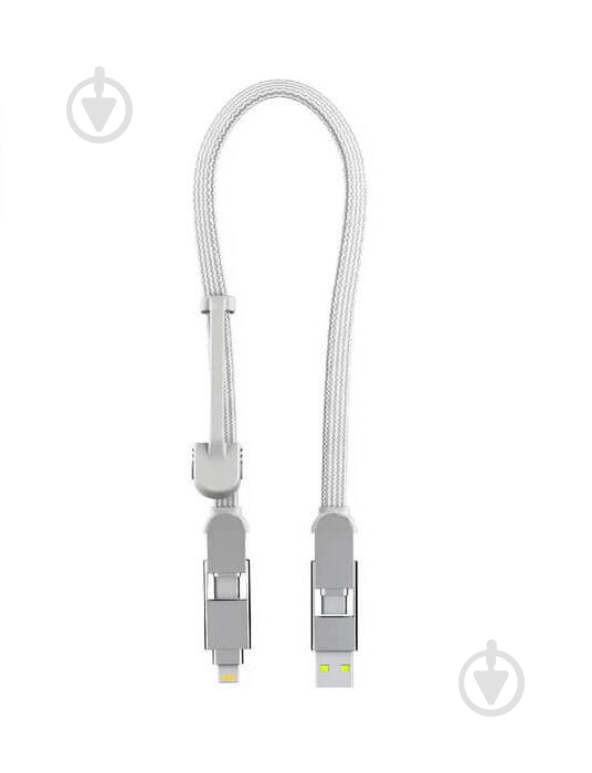 Кабель Rolling Square 6 в 1 inCharge XL 0,3 м білий (XLS02R) - фото 1