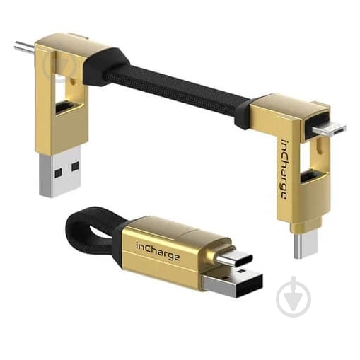 Кабель Rolling Square 6 in1 inCharge X100w золотой (SIX03R) - фото 1