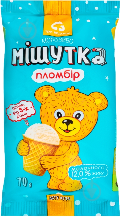 Мороженое Три Ведмеді пломбир 12 % Мишутка 70 г - фото 1