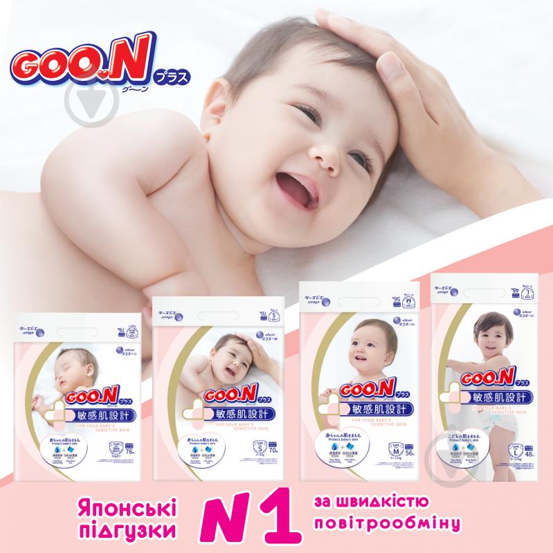 Подгузники Goo.N Plus NB до 5 кг 76 шт. - фото 3