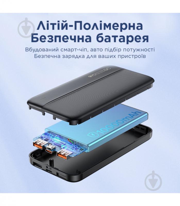 Повербанк Remax Tinyl Series 10000 mAh black (RPP-212) - фото 3