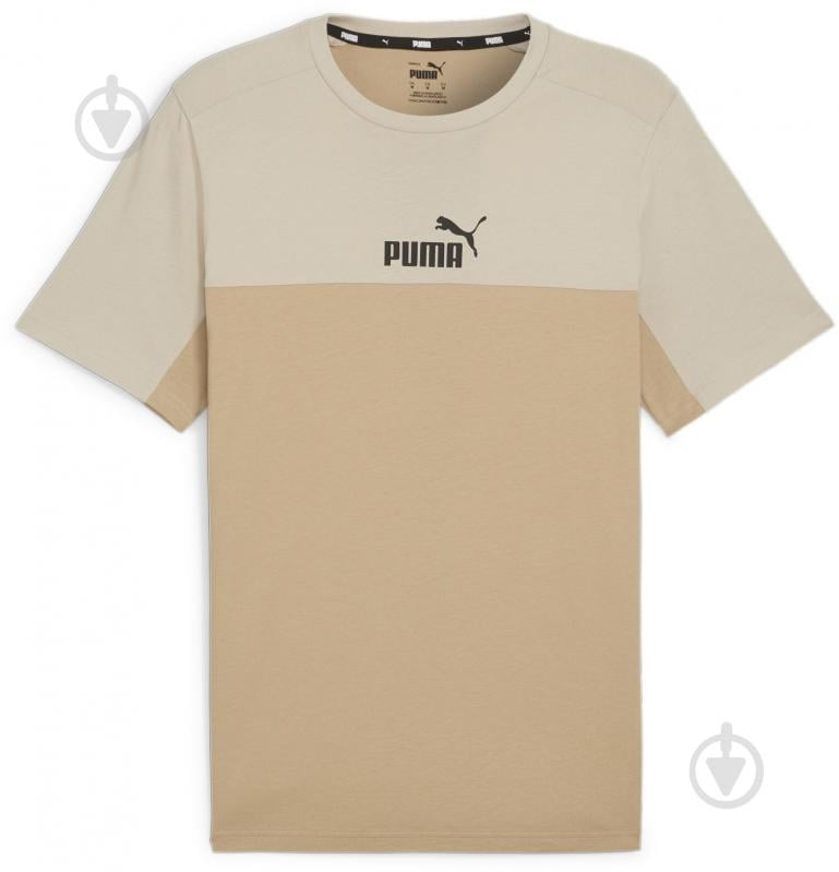 Футболка Puma ESS+ BLOCK TEE 84742683 р.L бежевий - фото 1