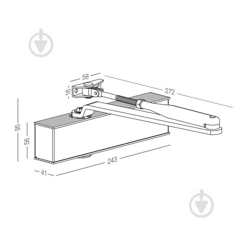 Доводчик дверной ECO Schulte TS-50 SG/ES/ОD RAL9016 белый/белый 120 кг - фото 2