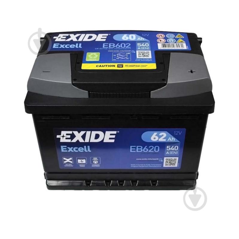 Аккумулятор автомобильный EXIDE 60Ah 540A 12V «+» справа (EB602) - фото 2