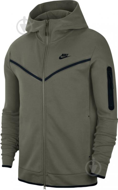 Джемпер Nike M NSW TCH FLC HOODIE FZ WR CU4489-380 р. S зеленый - фото 1