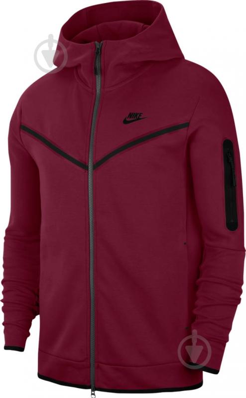 Джемпер Nike M NSW TCH FLC HOODIE FZ WR CU4489-638 р. M красный - фото 1