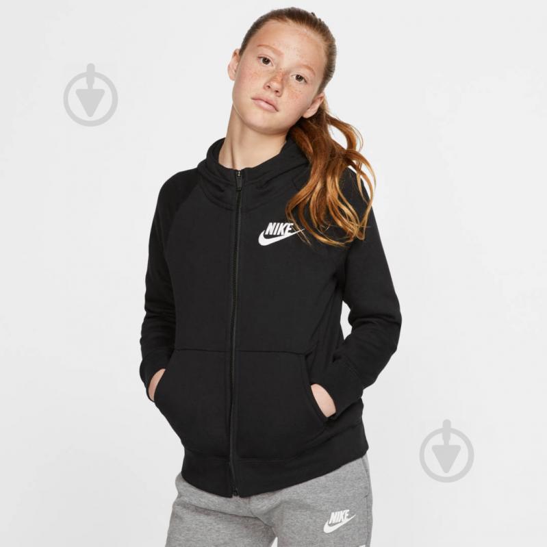 Джемпер Nike G NSW PE FULL ZIP BV2712-010 черный - фото 4