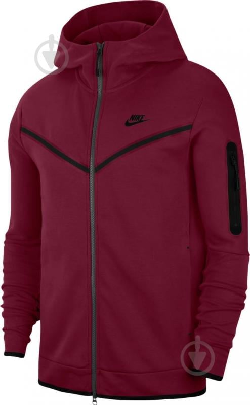 Джемпер Nike M NSW TCH FLC HOODIE FZ WR CU4489-638 р. S красный - фото 1
