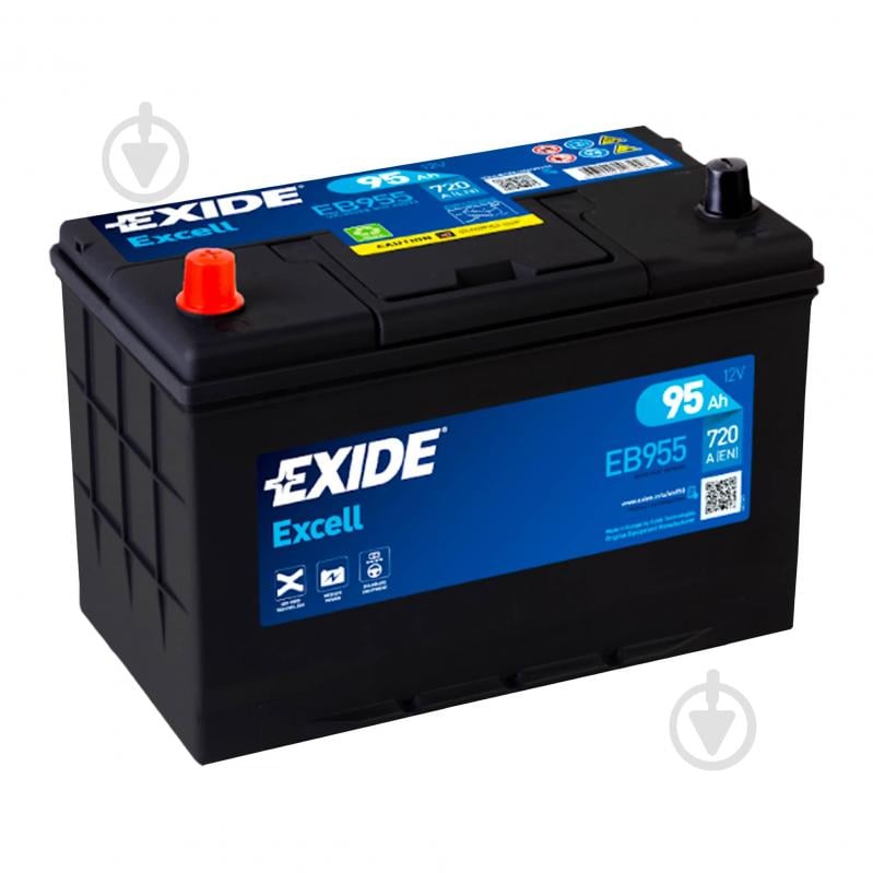 Акумулятор автомобільний EXIDE Excell 6CT 95Ah 720A 12V «+» ліворуч (EB955) - фото 1