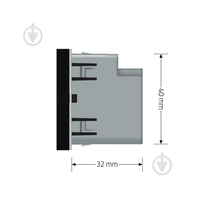 Механизм розетки USB без заземления Livolo C7 IP20 черный VL-FCUC-2BP - фото 6