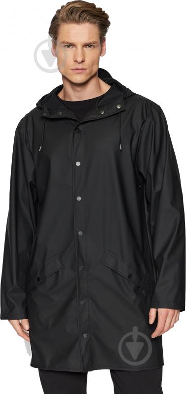 Куртка мужская демисезонная Rains Long Jacket 1202-001 р.XS-S черная - фото 1