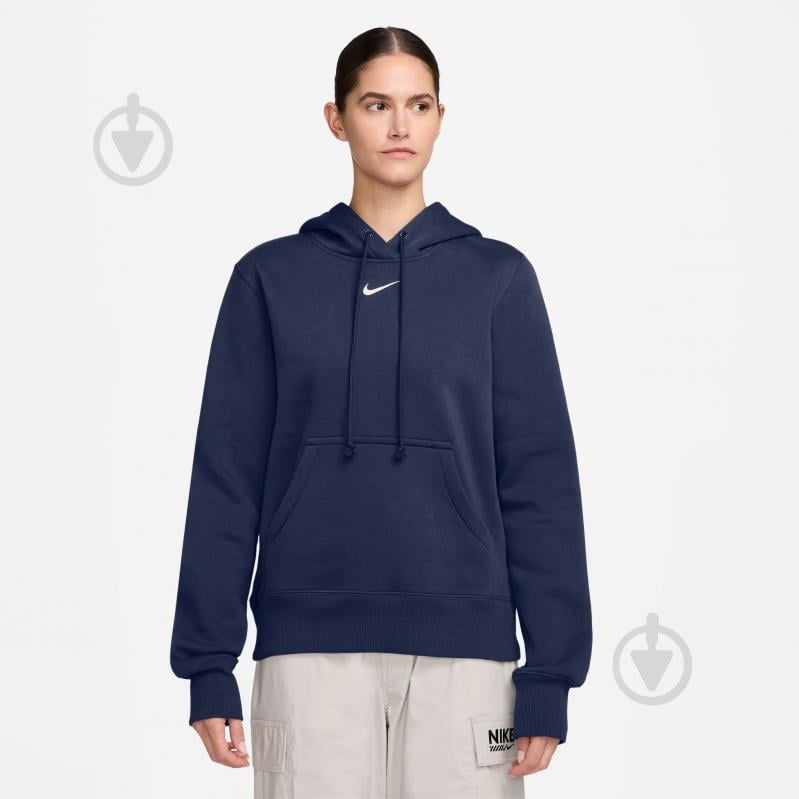 Джемпер Nike W NSW PHNX FLC STD PO HOODIE HF6839-410 р.L синій - фото 1 Джемпер Nike W NSW PHNX FLC STD PO HOODIE HF6839-410 р.L синій - фото 1
