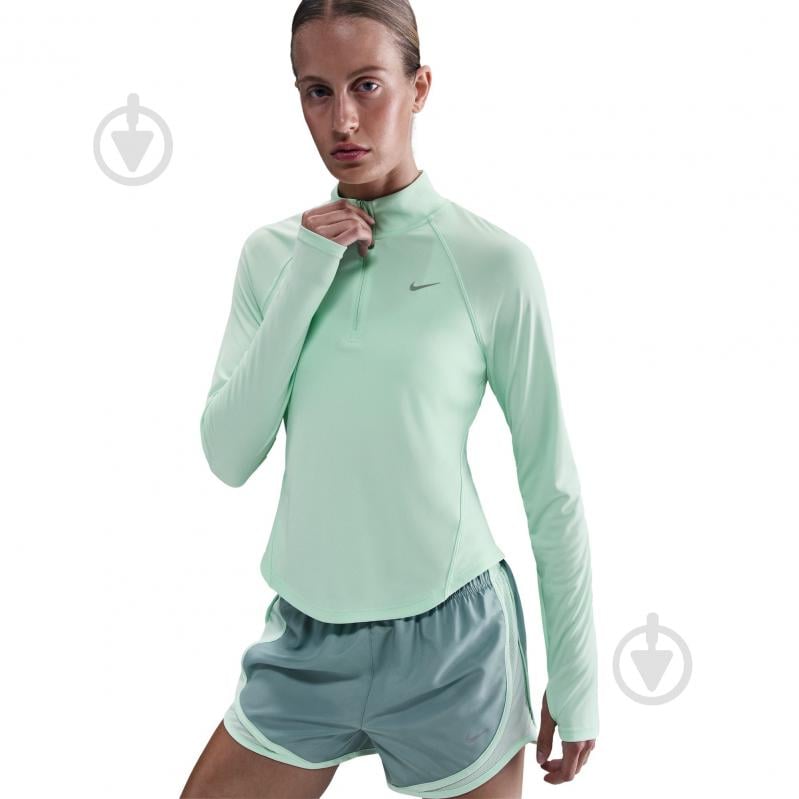 Джемпер Nike W NK TEMPO SWSH HBR DF HZ TOP HV2842-353 р.S зеленый - фото 4