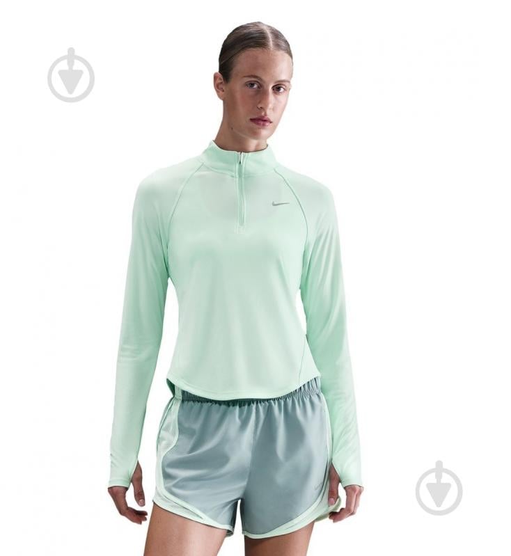 Джемпер Nike W NK TEMPO SWSH HBR DF HZ TOP HV2842-353 р.XS зеленый - фото 1