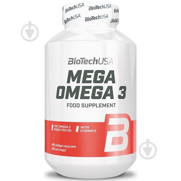 Добавка харчова BioTechUSA Mega Omega 3 180 шт./уп. - фото 1