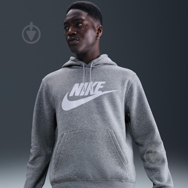 Джемпер Nike M NK CLUB BB PO GFX HOODIE FN3868-063 р.L серый - фото 9 Джемпер Nike M NK CLUB BB PO GFX HOODIE FN3868-063 р.L серый - фото 9