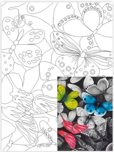 Холст на картоне с контуром Бабочки №1 Rosa Start - фото 1 Холст на картоне с контуром Бабочки №1 Rosa Start - фото 1