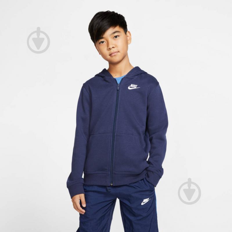 Джемпер Nike HOODIE FZ CLUB BV3699-410 темно-синий - фото 4