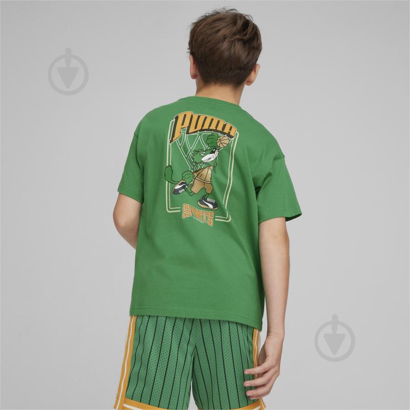 Футболка Puma TEAM FOR THE FANBASE GRAPHIC TEE B 62513486 р.164 зеленый - фото 4